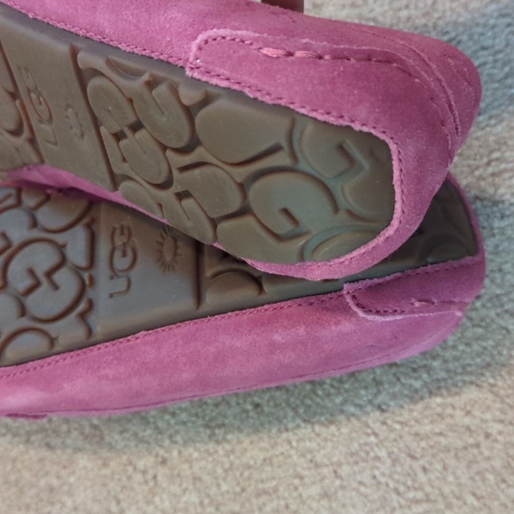 NEW UGG Australia Womens Ansley Suede Mocassin Slipper Fuchsia Pink - Picture 5 of 7